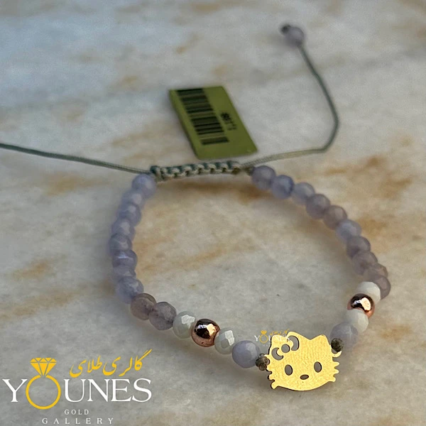 دستبند هلو کیتی طلا لیزری